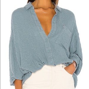 Free People Solid Hidden Valley Buttondown